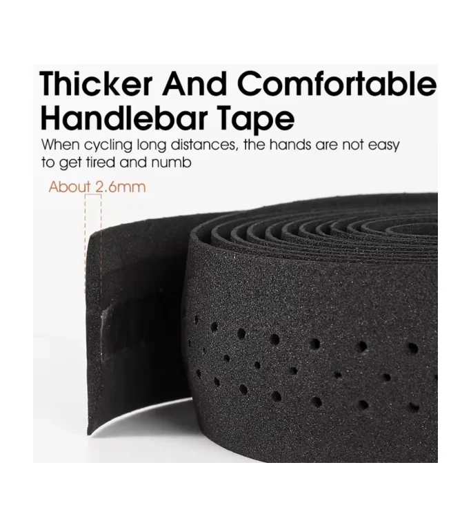 WEST BIKING EVA Bar Tape High Tenacity Handlebar Tape Adhesive Bike Handle Tape Shock Absorbing Bar Tape With Hole for Road Bike