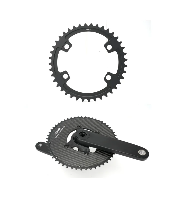 Riro RCB 110BCD CNC Aluminum Chainring with Carbon Fiber Reinforced Surface Single and Double Chainrings