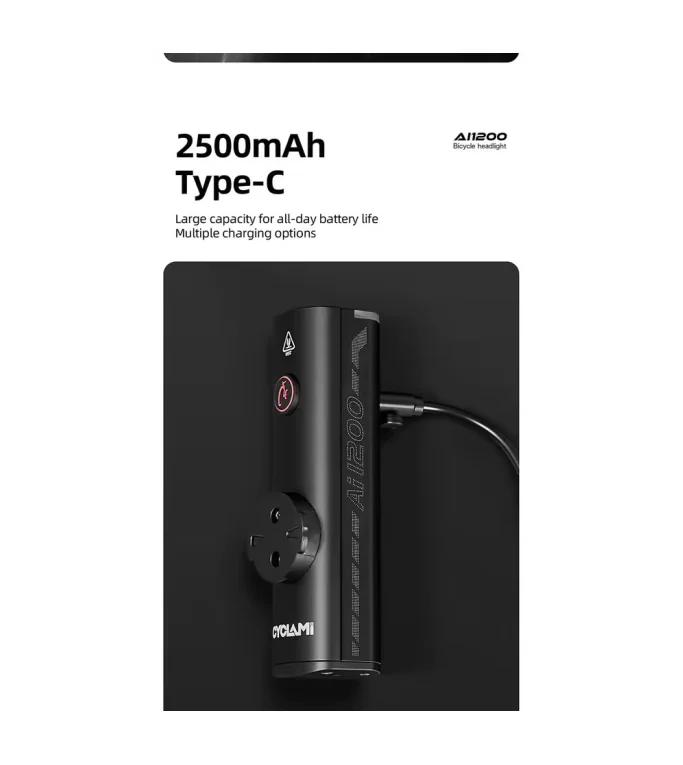 CYCLAMI Ai1200 Lumens light 2500mAh