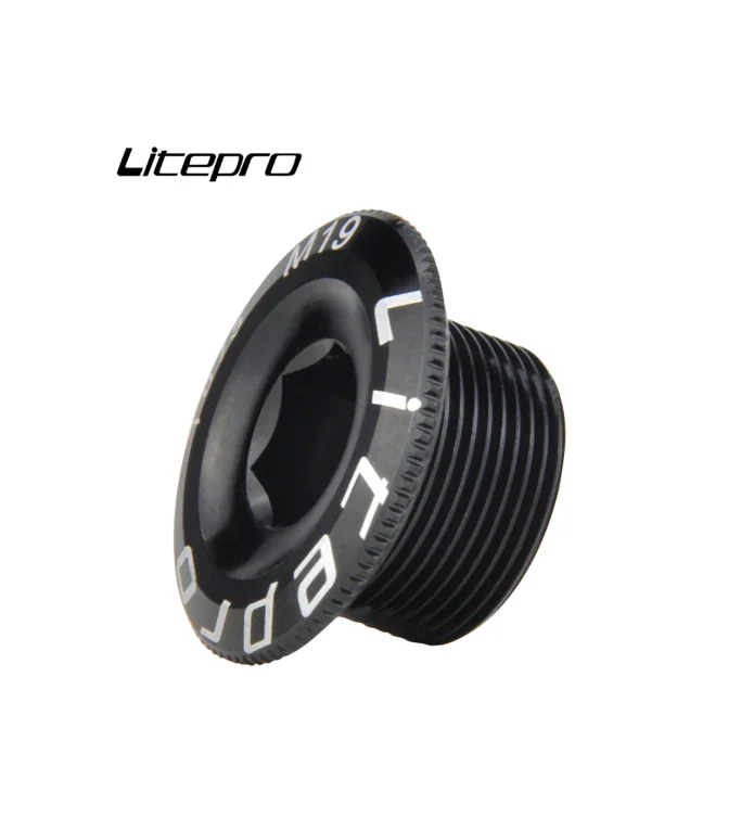 LITEPRO HOLLOWTECH CRANK CAP COVER ALUMINIUM BLACK