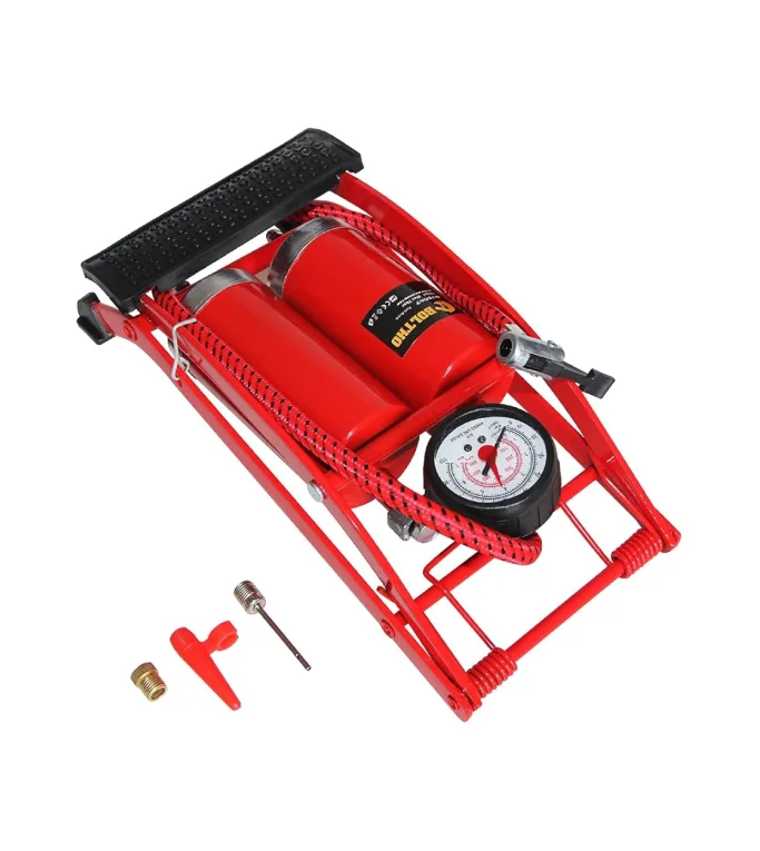 SUPER FOOT PUMP DOUBLE CYLNEDER WITH GAUGE