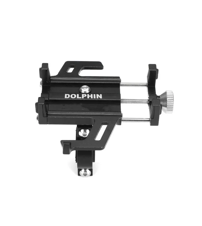 Dolphin Aluminum Alloy Bicycle Motorcycle Handlebar Phone Holder 360&ordm; Rotation For 4.7-6.0 inch Smart Phone